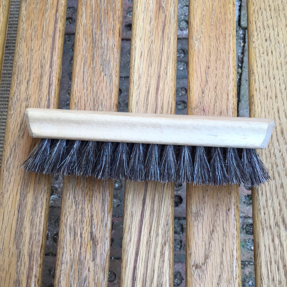 100% Horsehair Maple Shoe brush Made in USA 7”